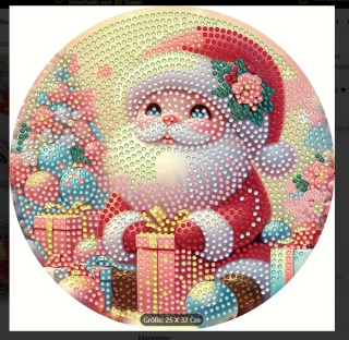 Preview: Diamond Painting Weihnachtsmann- 3-stufiges Dessertständer